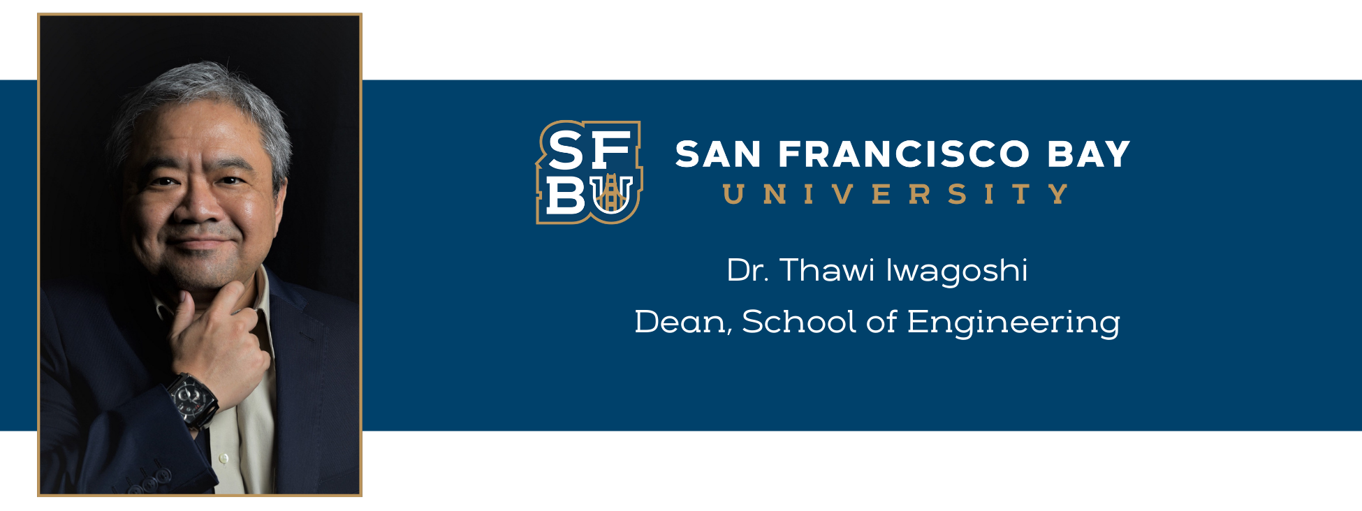 Dr. Thawi's profile with SFBU Logo