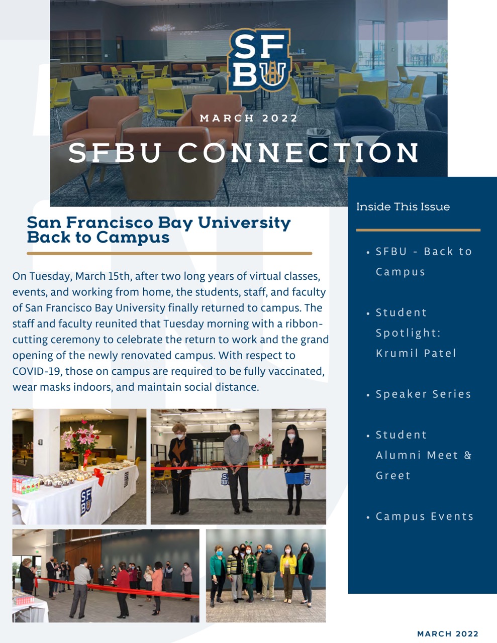 SFBU Connection March Cover