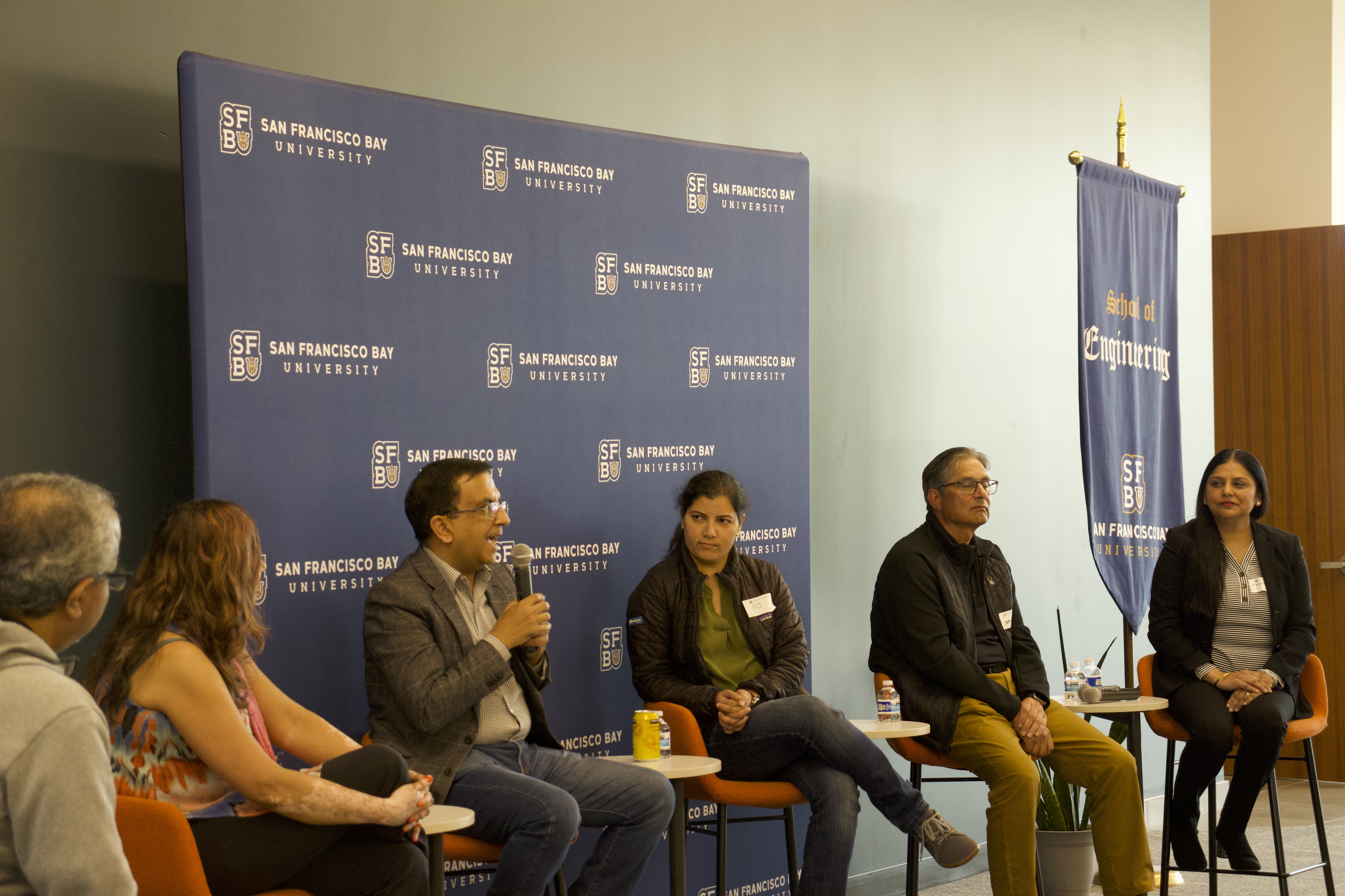 Panelists discuss generative artificial intelligence at the Bay Area Founders Connect at San Francisco Bay University on Saturday, April 6.
