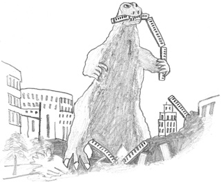 Godzilla has destroyed many subway trains
