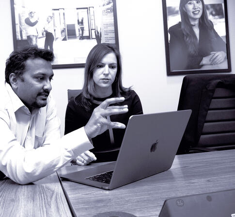 Faculty collaborating 