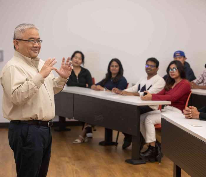 Professor lecturing a classroom