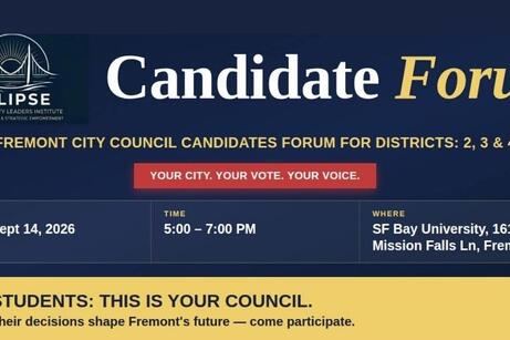 Candidate forum showing the ECLIPSE logo and date/time of event