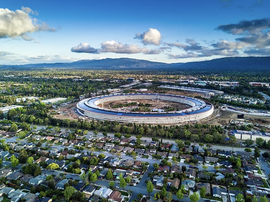 Aerial view of Silicon Valley